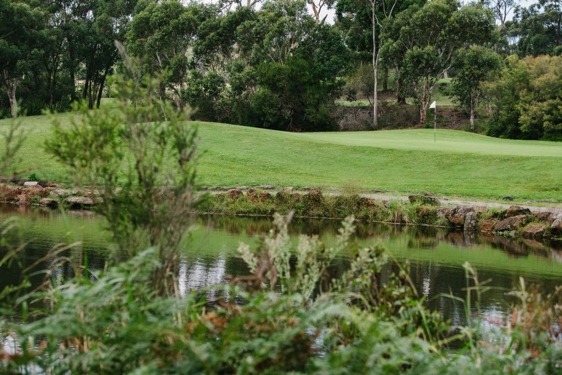 The Springs Central Coast golf course at sunset